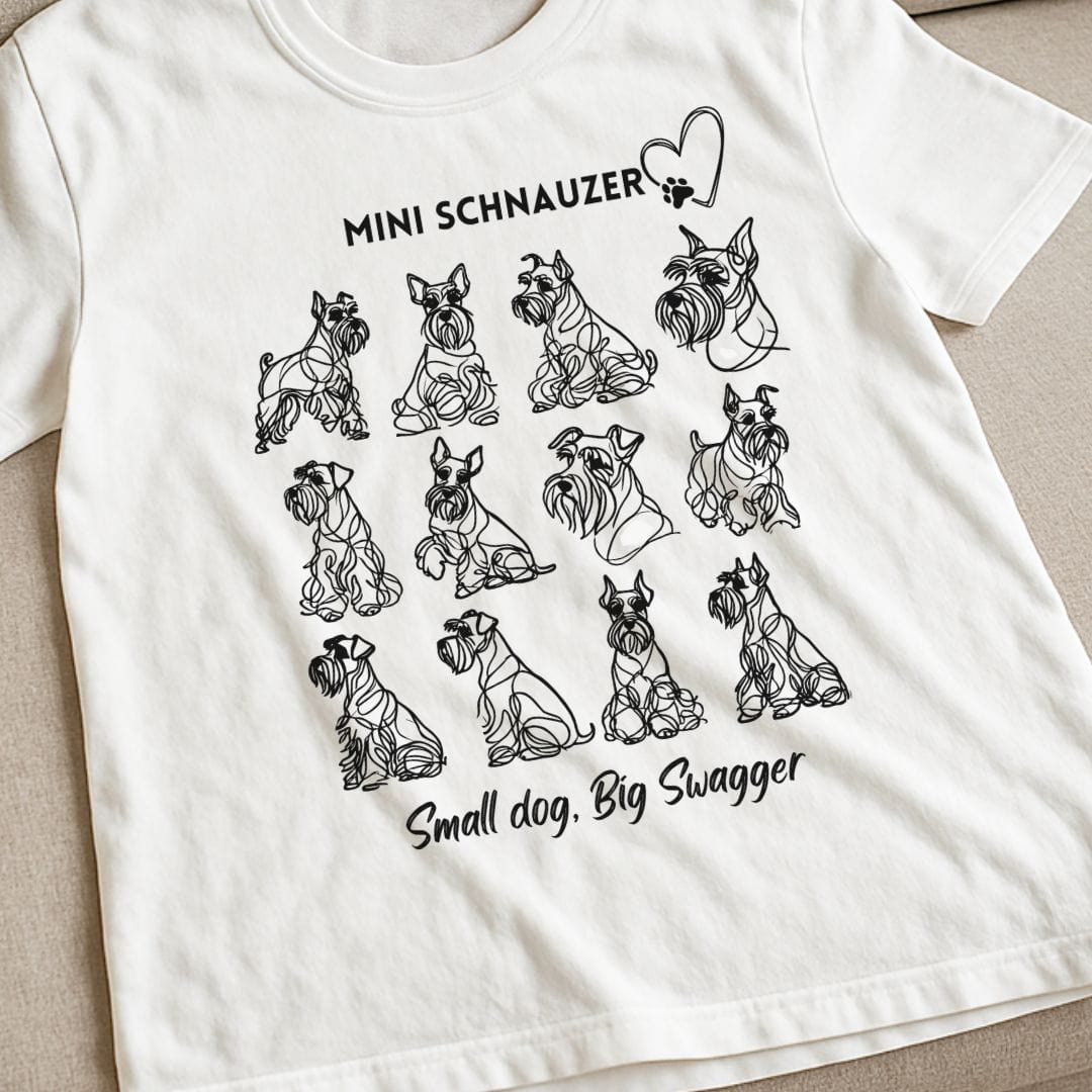 Mini Schnauzer Love Grid T-Shirt