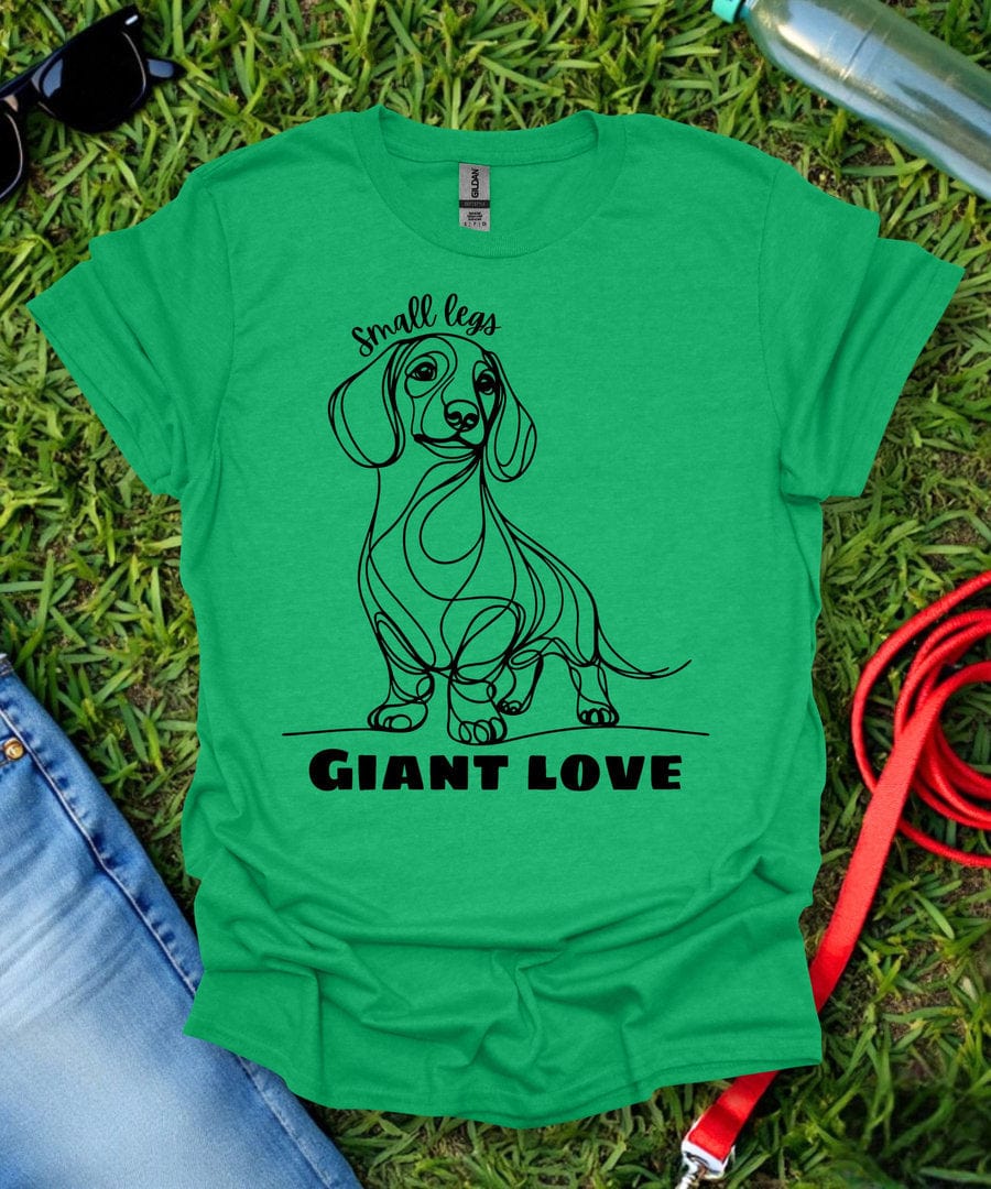 Small Legs Giant Love (Short haired Dachshund) T-Shirt