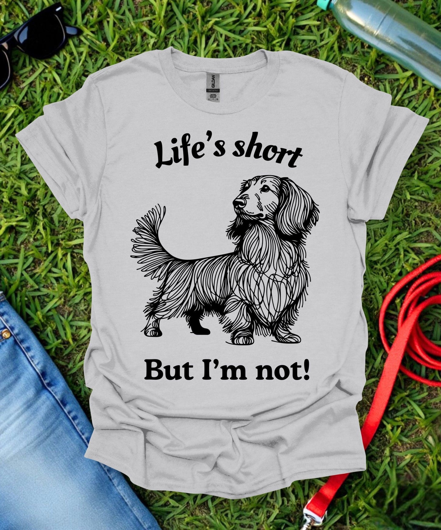 Life's Short (Long haired Dachshund) T-Shirt