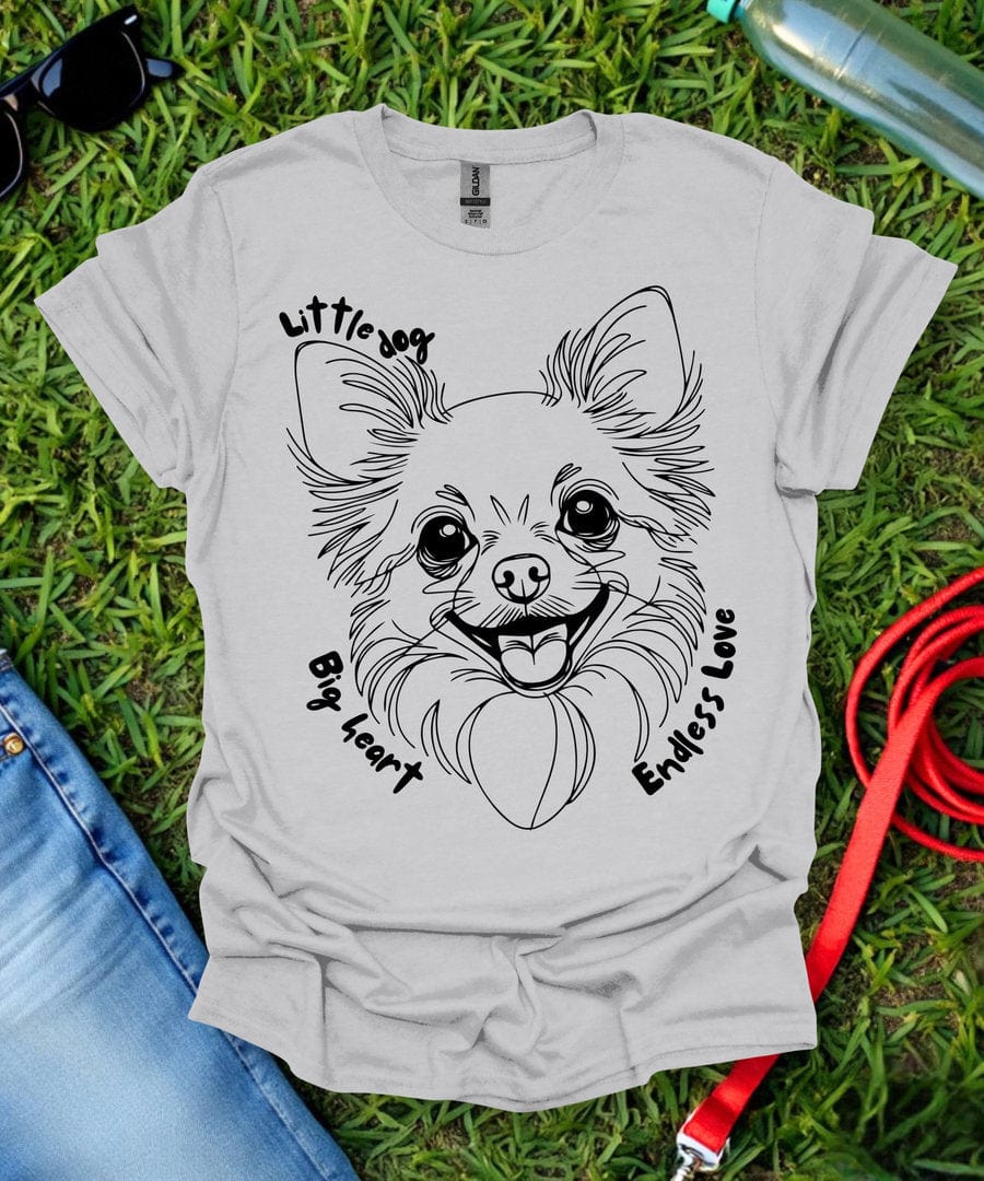 Little Dog Big Heart (Long haired Chihuahua) T-Shirt