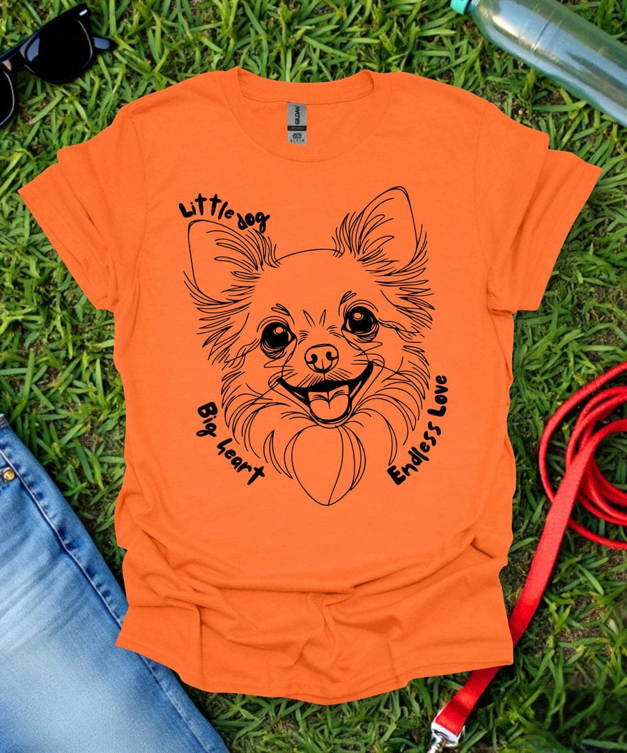 Little Dog Big Heart (Long haired Chihuahua) T-Shirt