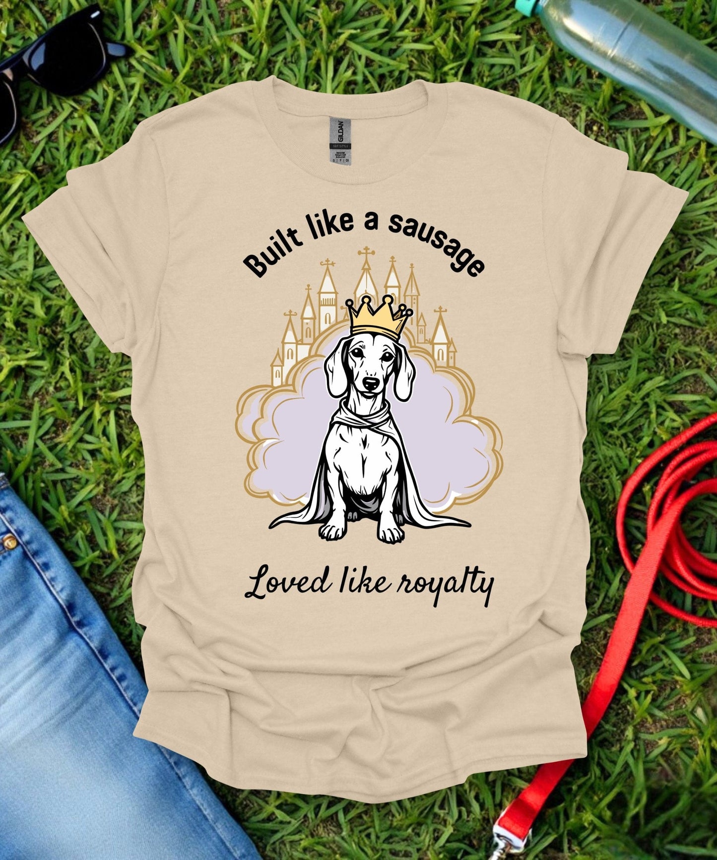 Built Like a Sausage (Short haired Dachshund) T-Shirt
