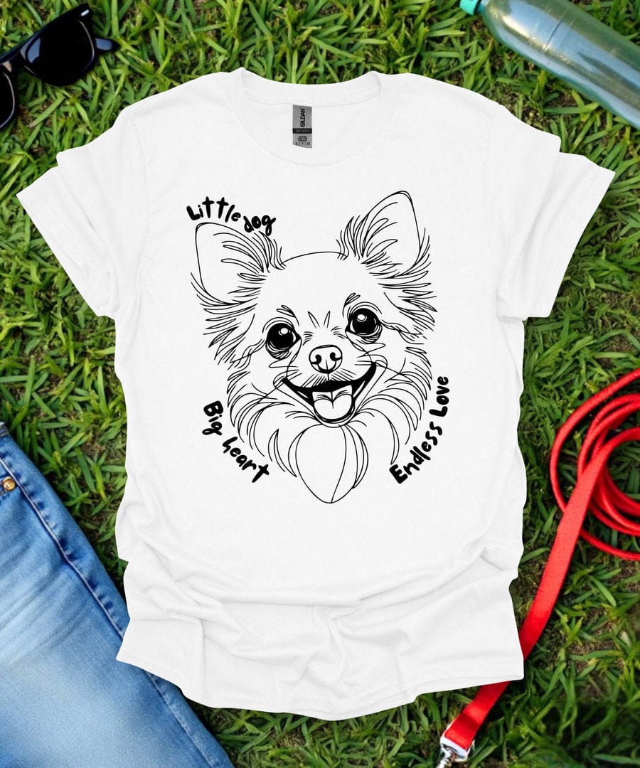 Little Dog Big Heart (Long haired Chihuahua) T-Shirt