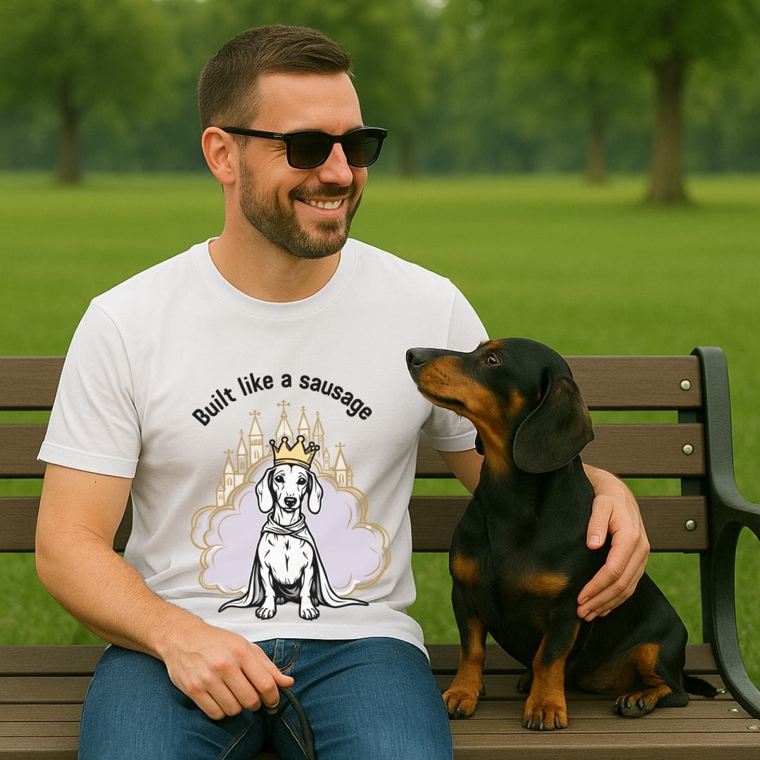 Built Like a Sausage (Short haired Dachshund) T-Shirt