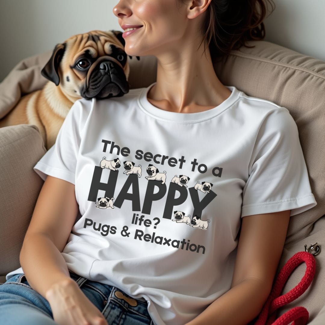 The Secret to a Happy Life Pug T-Shirt