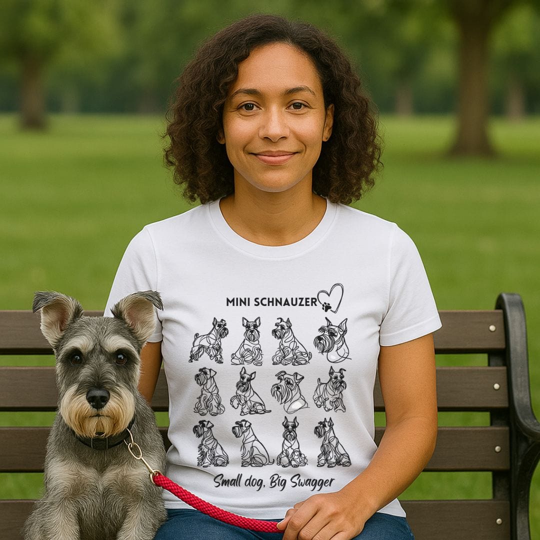 Mini Schnauzer Love Grid T-Shirt