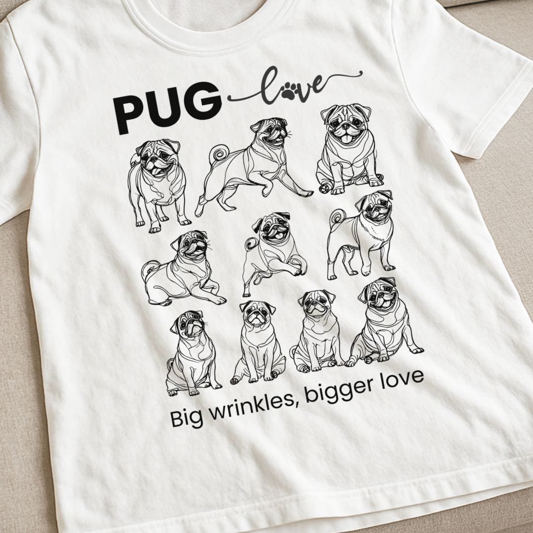 Pug Love Grid T-Shirt