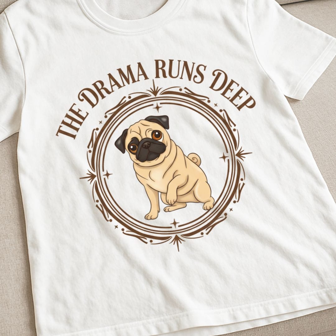 Pug Drama Runs Deep T-Shirt