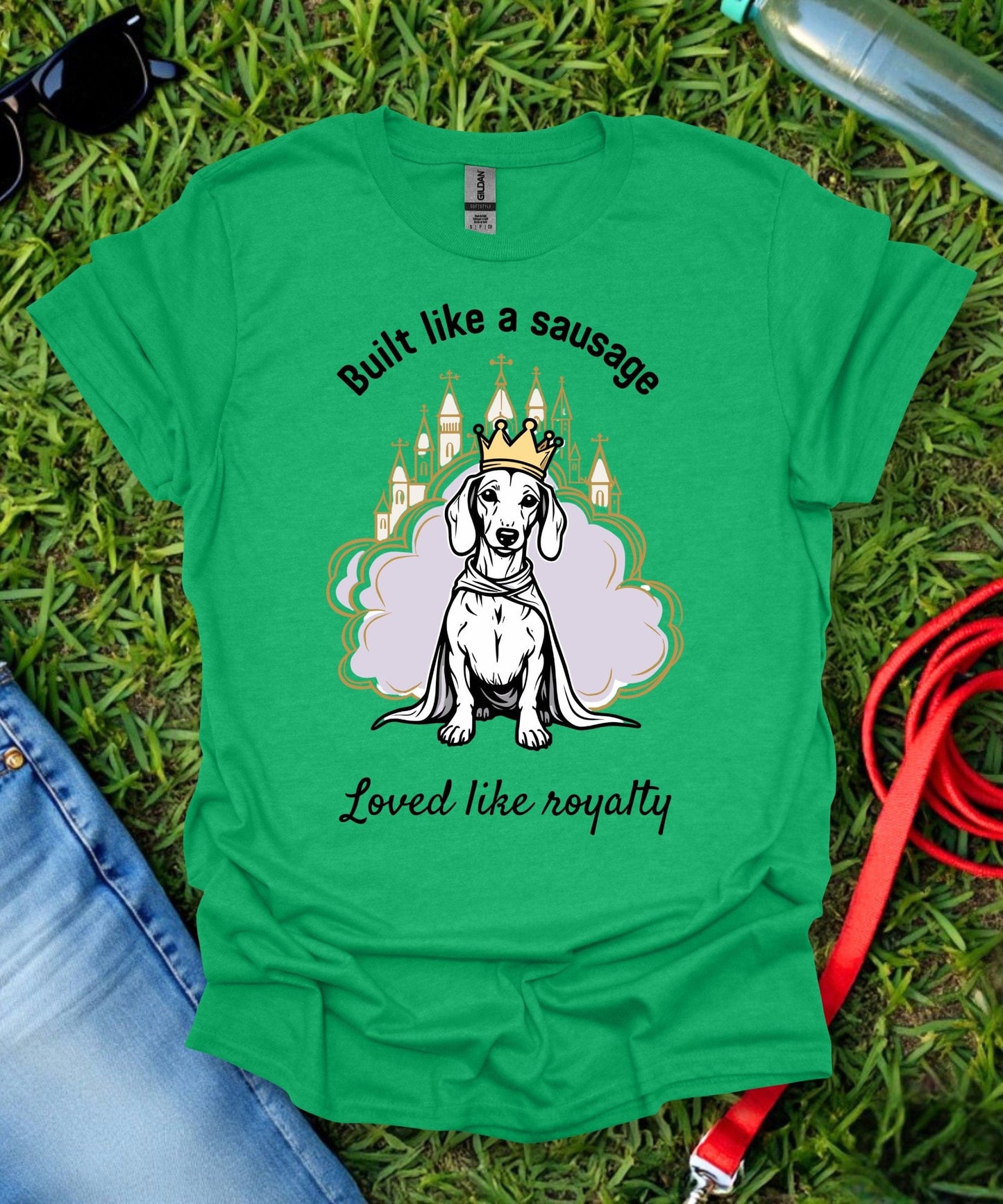 Built Like a Sausage (Short haired Dachshund) T-Shirt