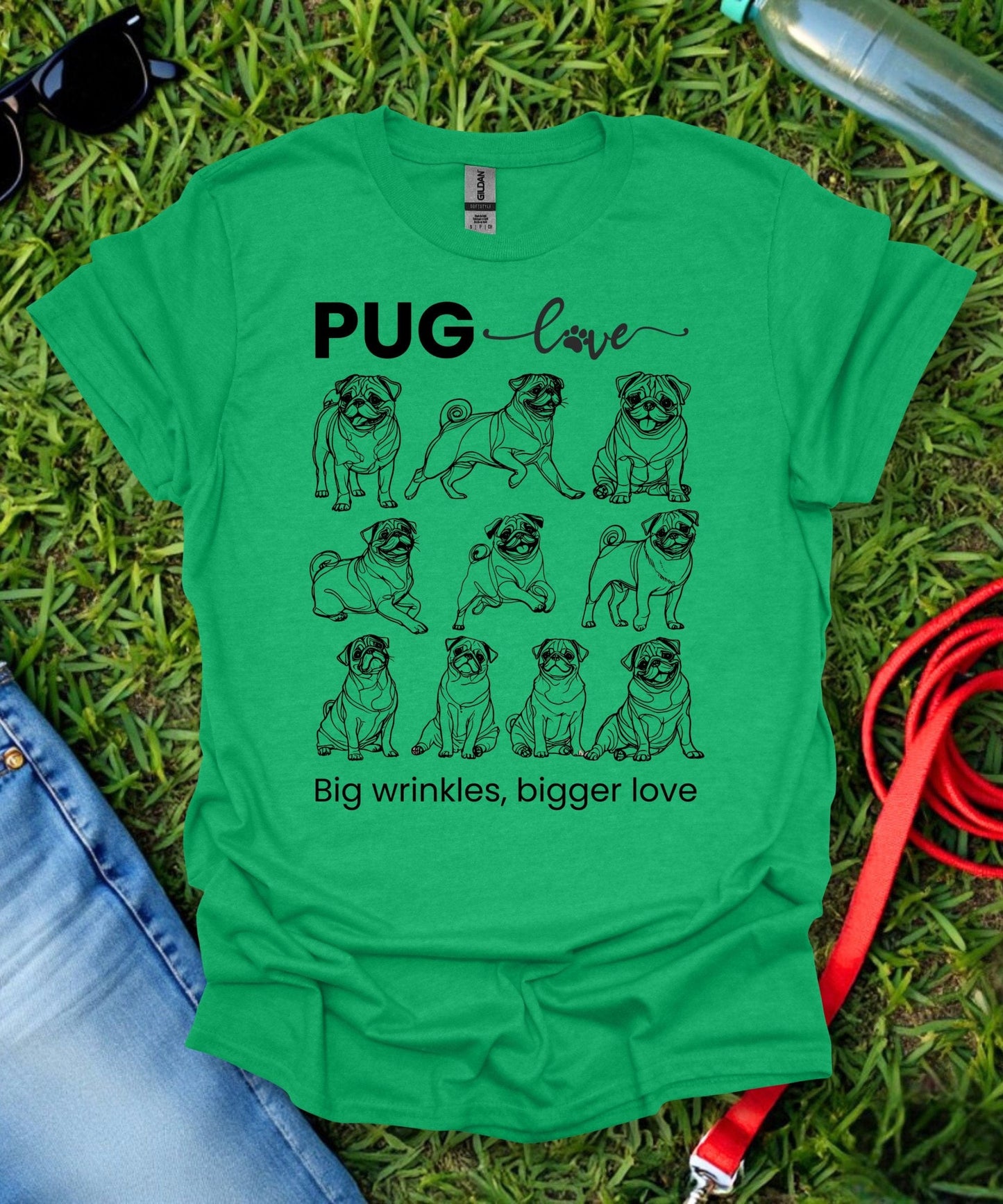 Pug Love Grid T-Shirt