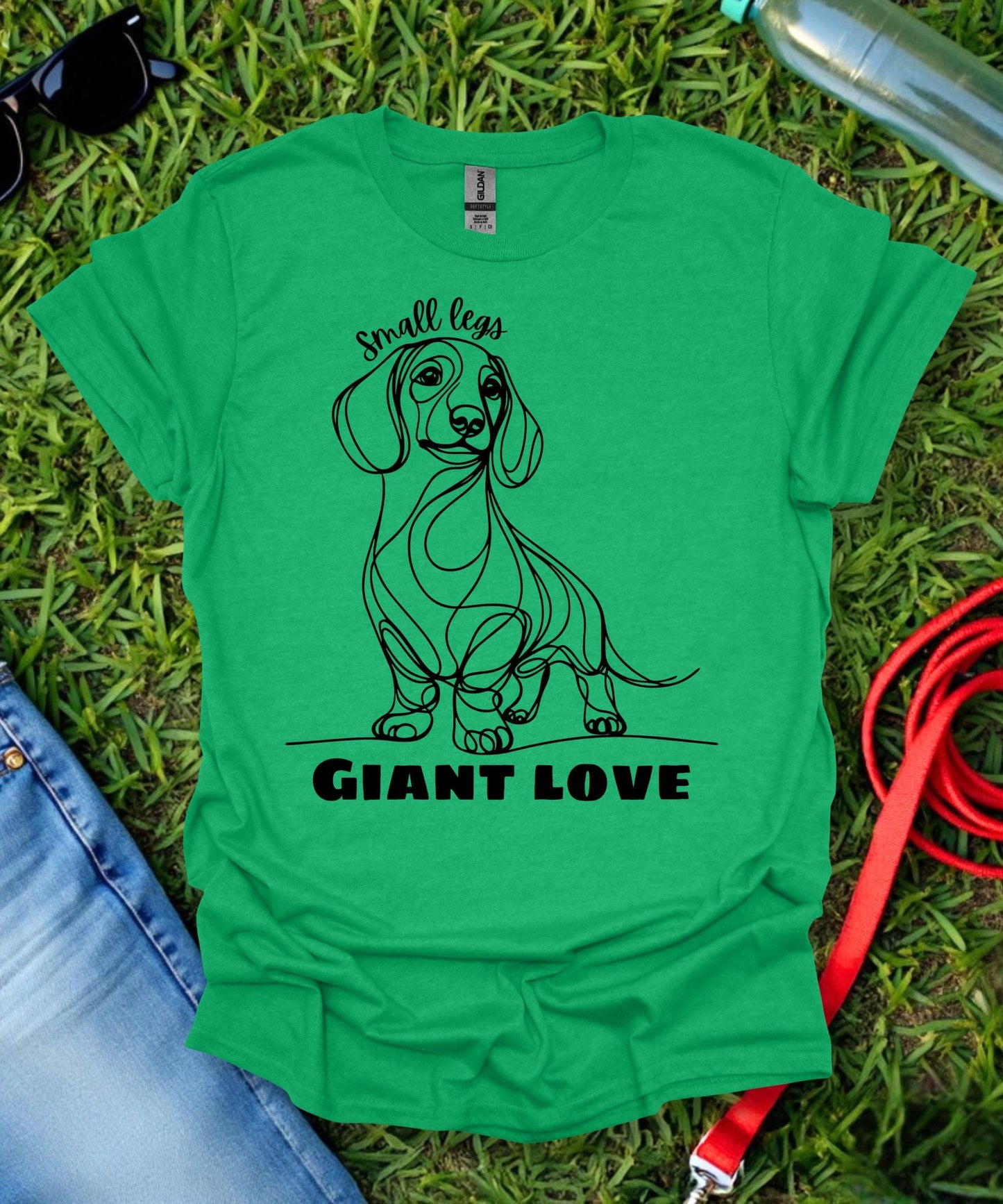 Small Legs Giant Love (Short haired Dachshund) T-Shirt