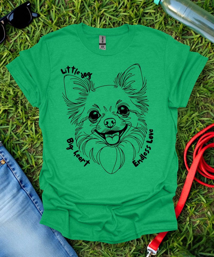 Little Dog Big Heart (Long haired Chihuahua) T-Shirt