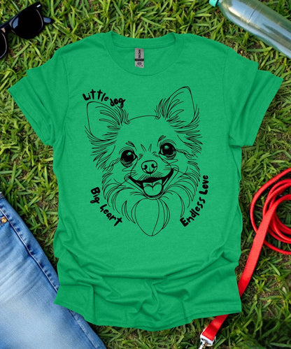 Little Dog Big Heart (Long haired Chihuahua) T-Shirt