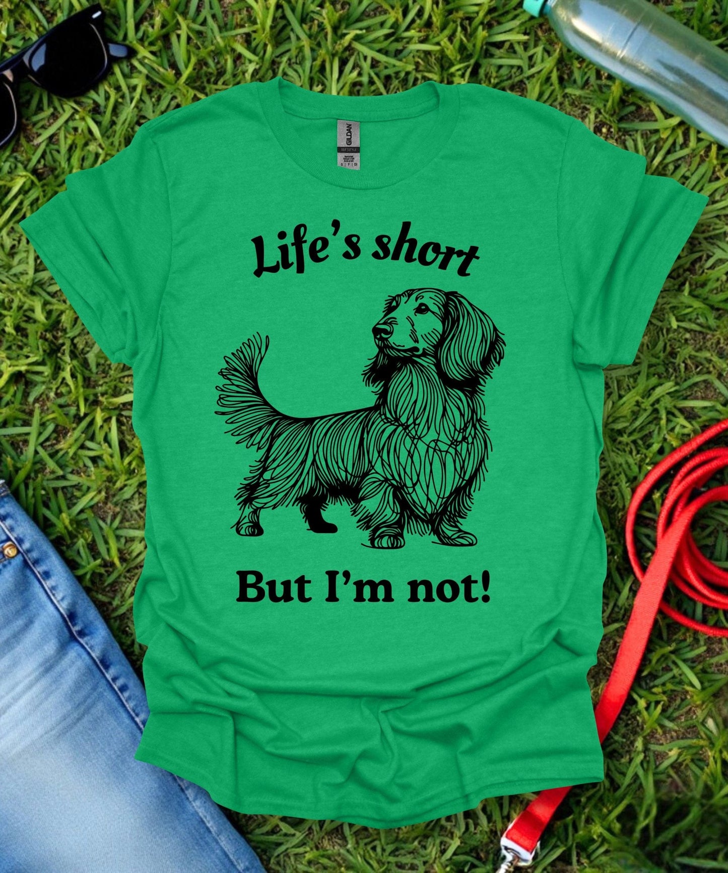 Life's Short (Long haired Dachshund) T-Shirt