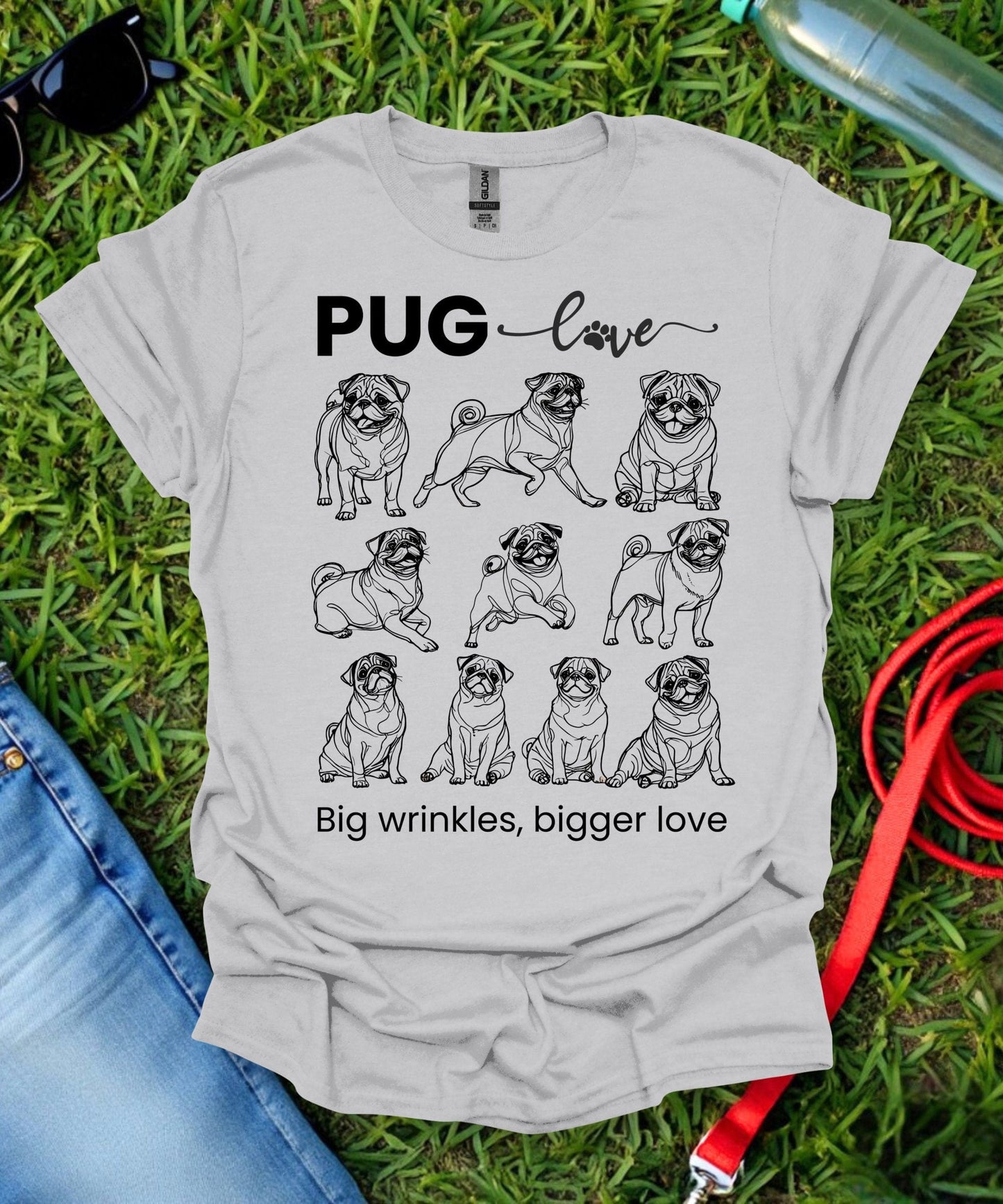 Pug Love Grid T-Shirt