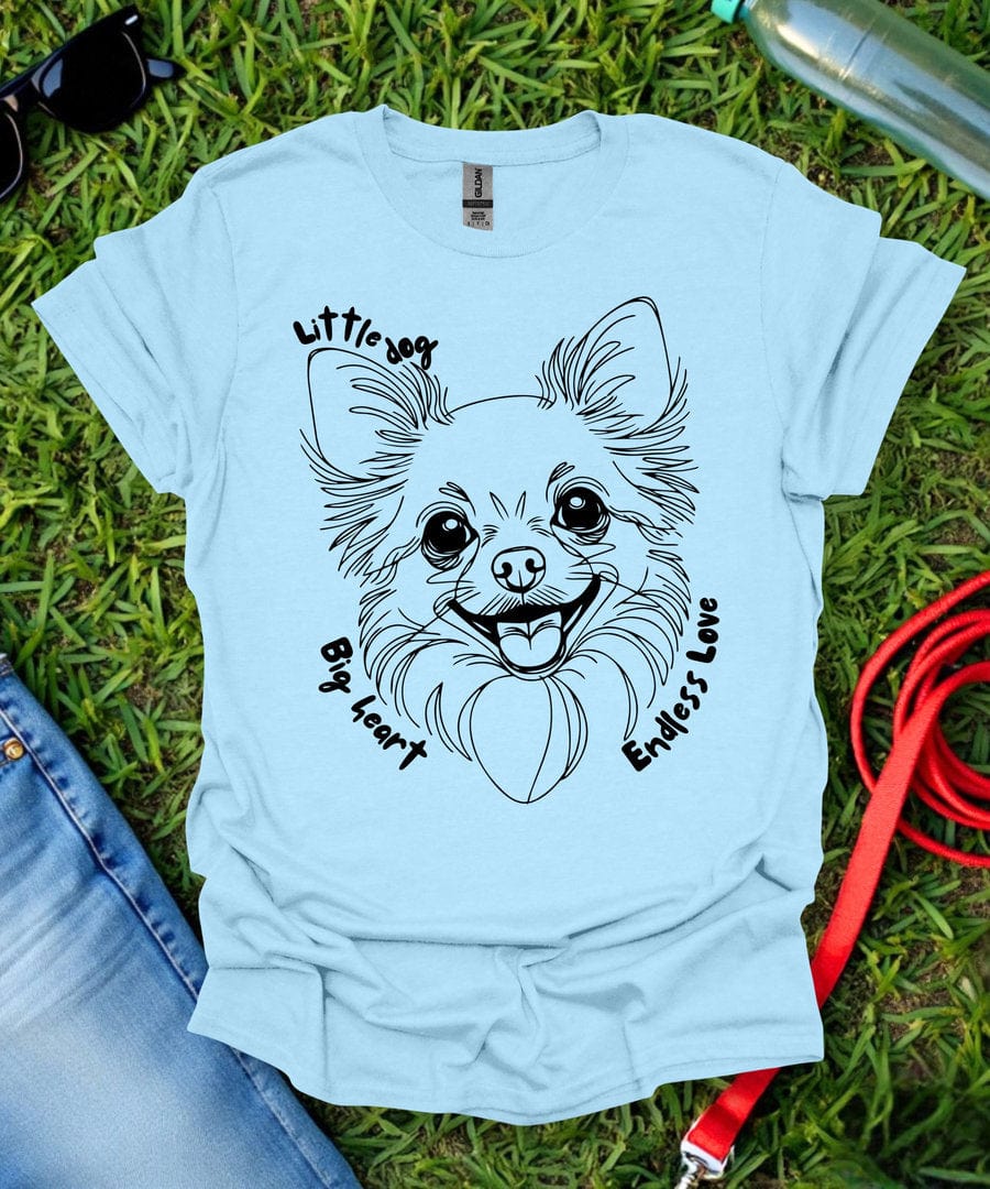 Little Dog Big Heart (Long haired Chihuahua) T-Shirt