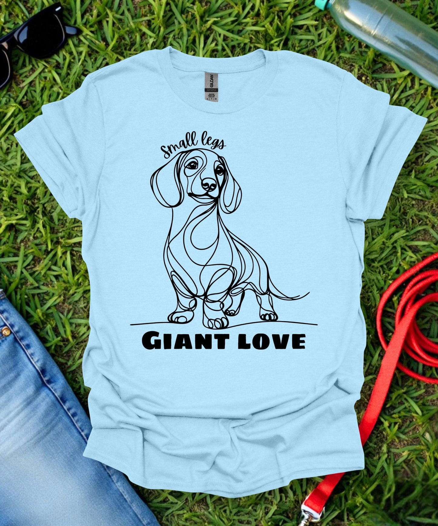 Small Legs Giant Love (Short haired Dachshund) T-Shirt