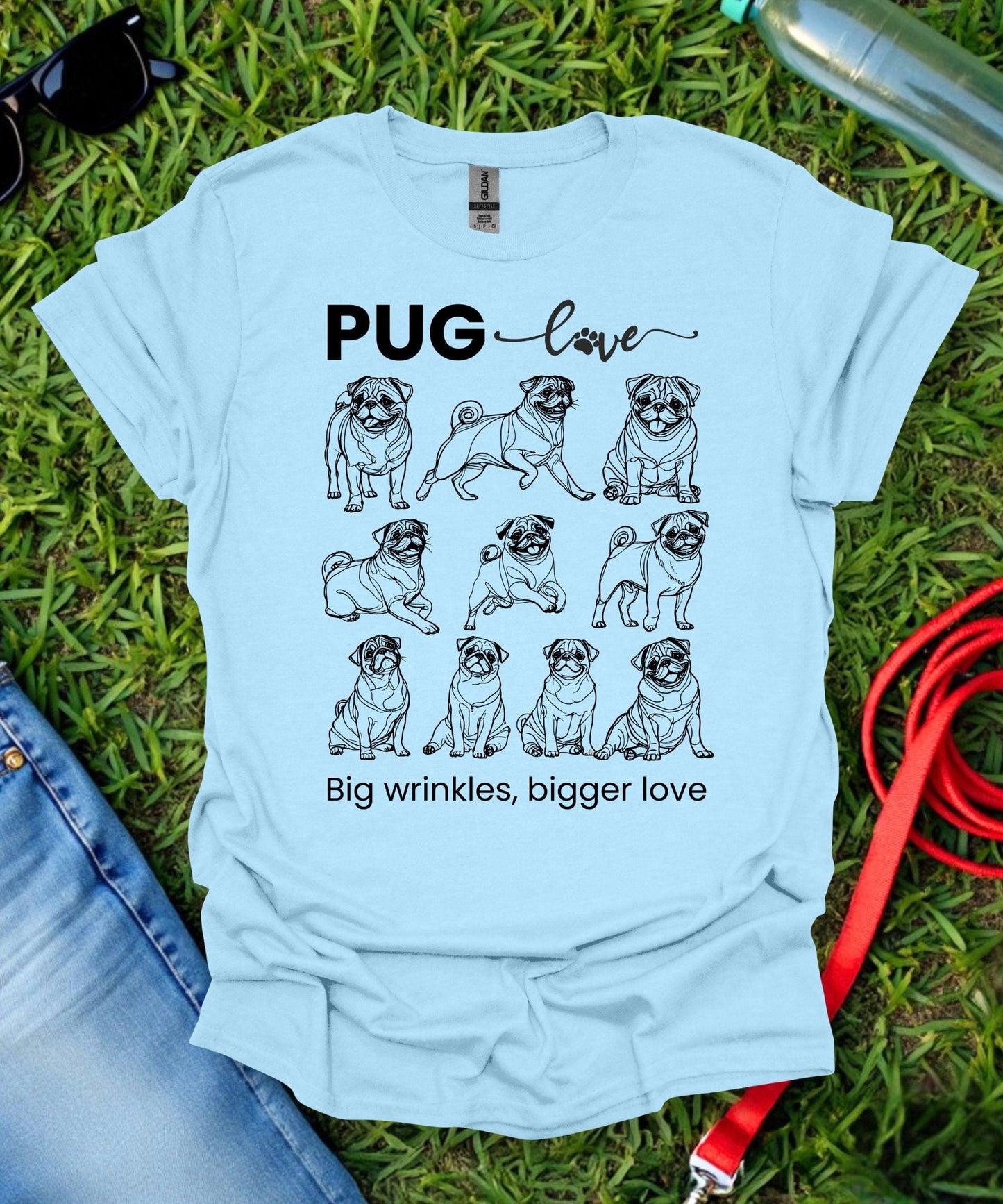 Pug Love Grid T-Shirt