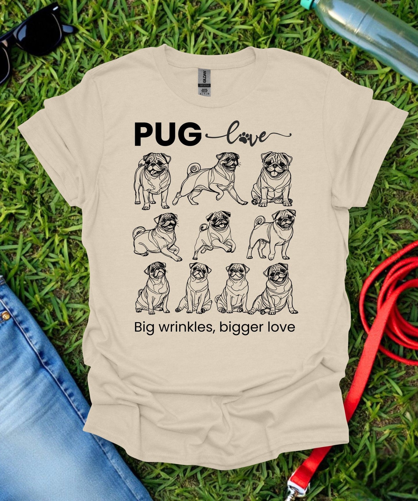 Pug Love Grid T-Shirt