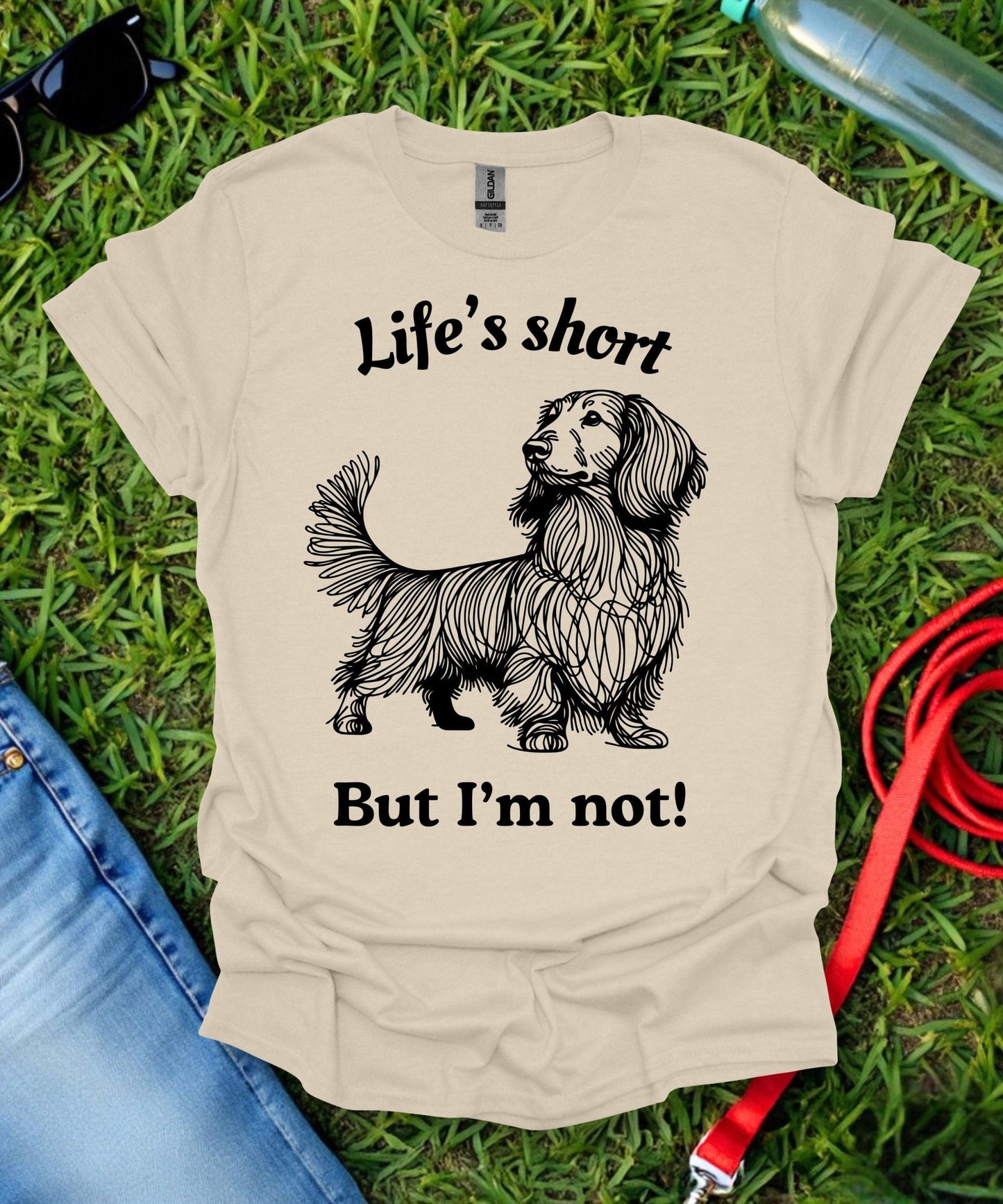 Life's Short (Long haired Dachshund) T-Shirt