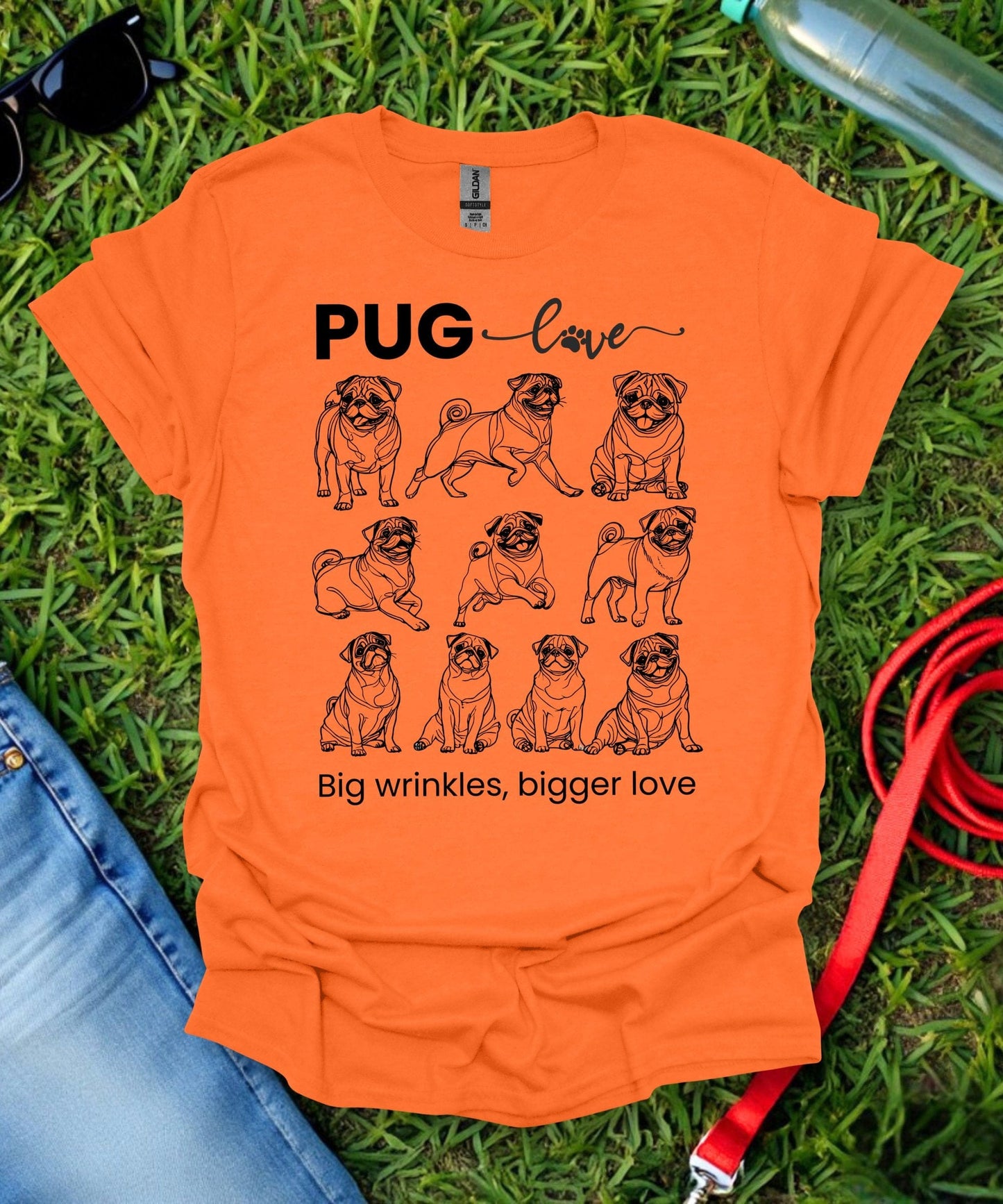 Pug Love Grid T-Shirt