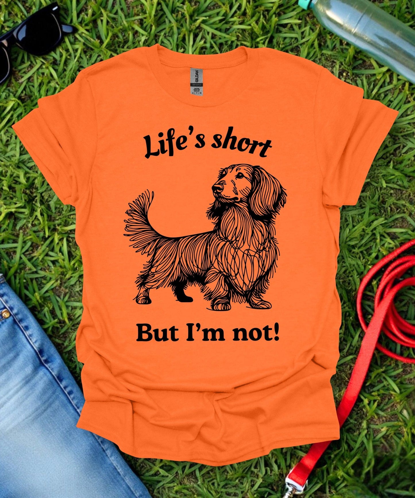 Life's Short (Long haired Dachshund) T-Shirt