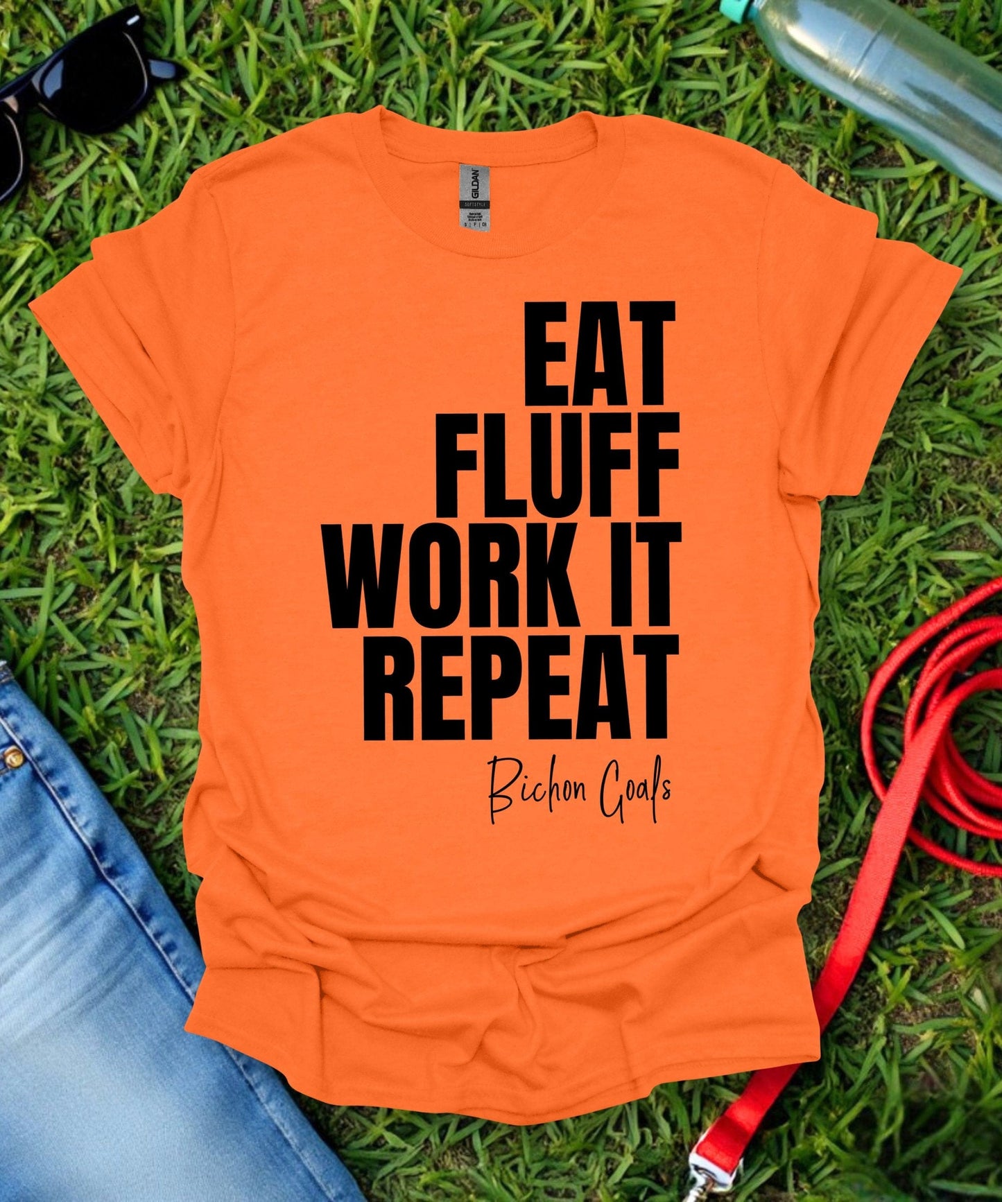 Eat Fluff Work It Repeat Bichon T-Shirt