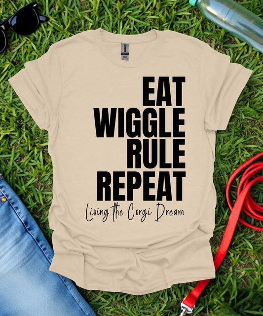 Eat Wiggle Rule Repeat Corgi T-Shirt