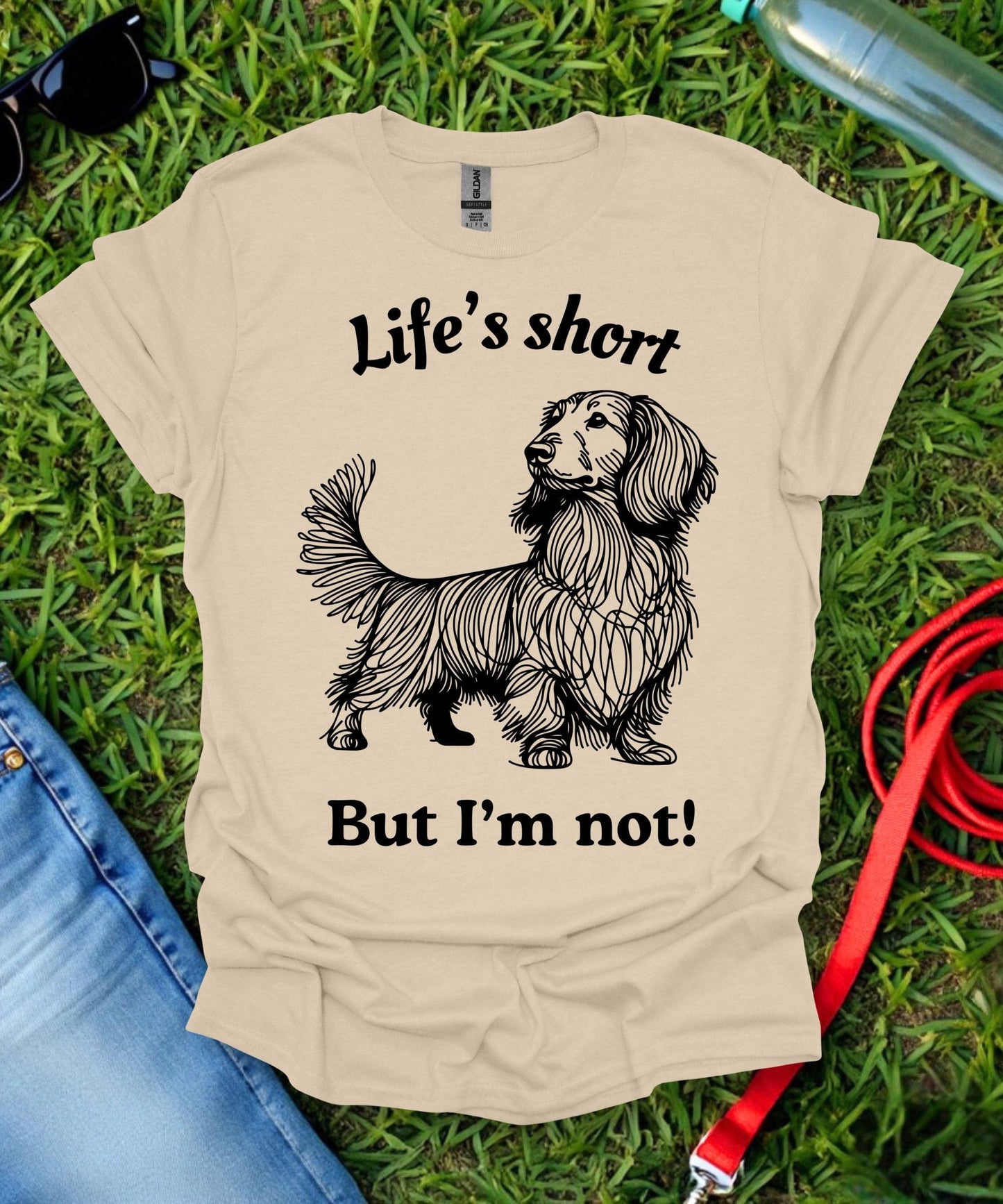 Life's Short (Long haired Dachshund) T-Shirt