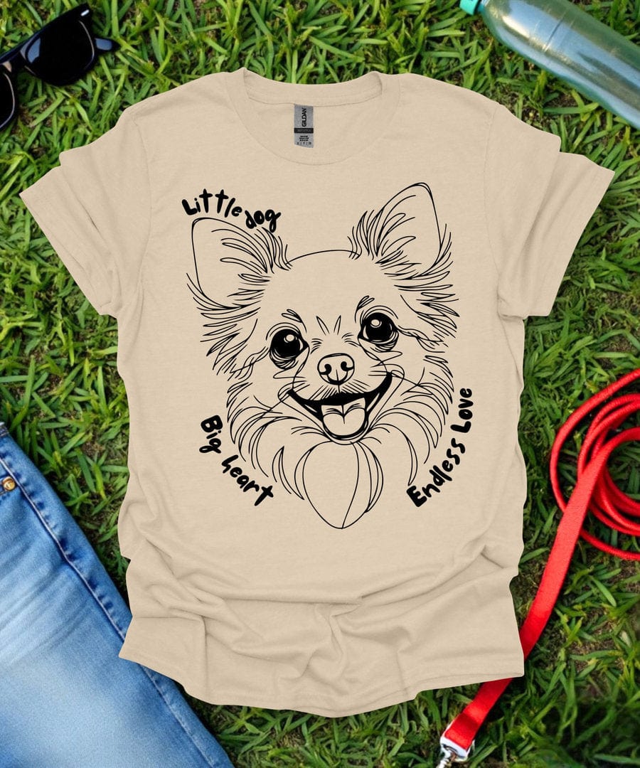 Little Dog Big Heart (Long haired Chihuahua) T-Shirt