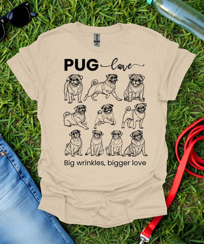 Pug Love Grid T-Shirt