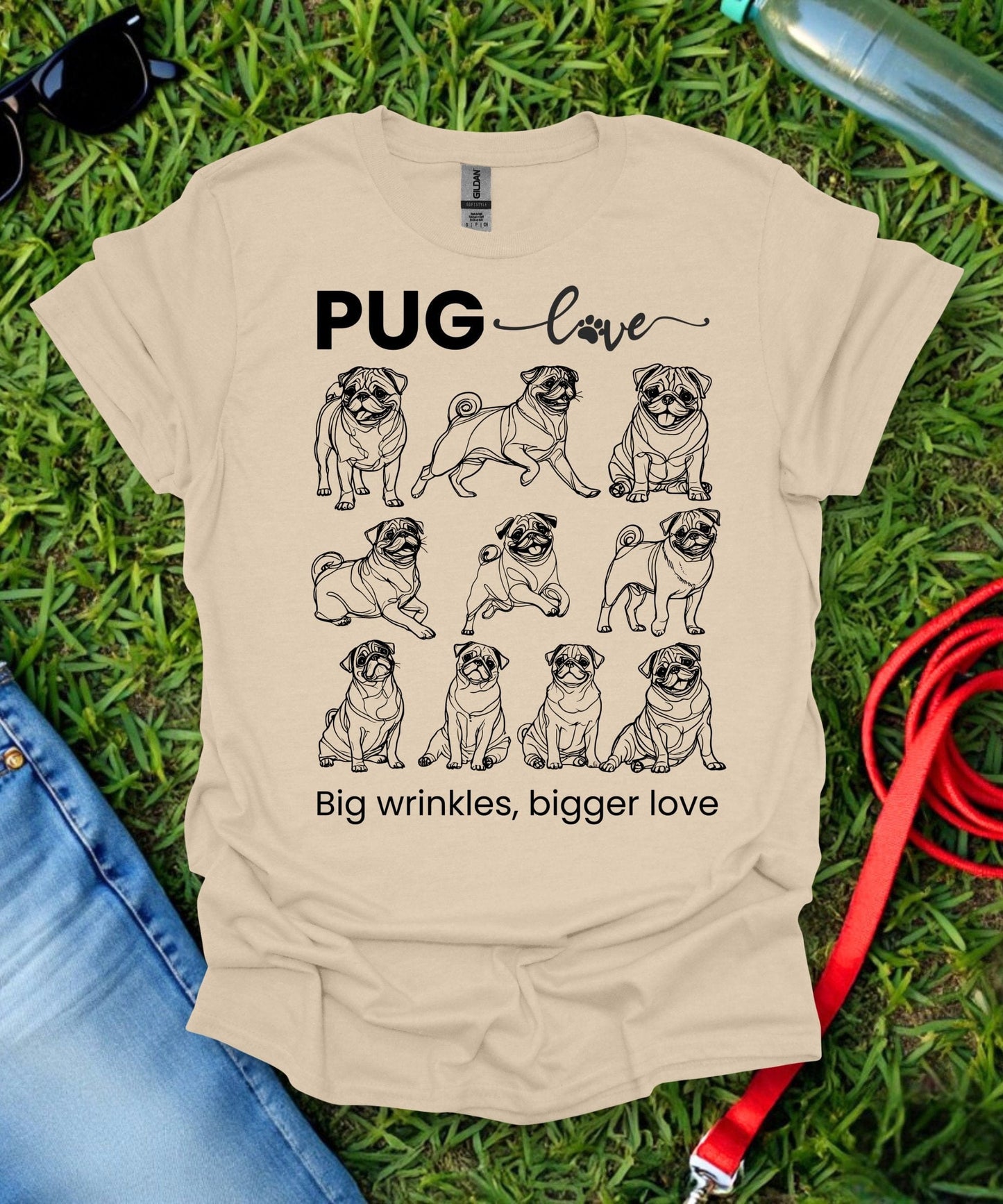 Pug Love Grid T-Shirt