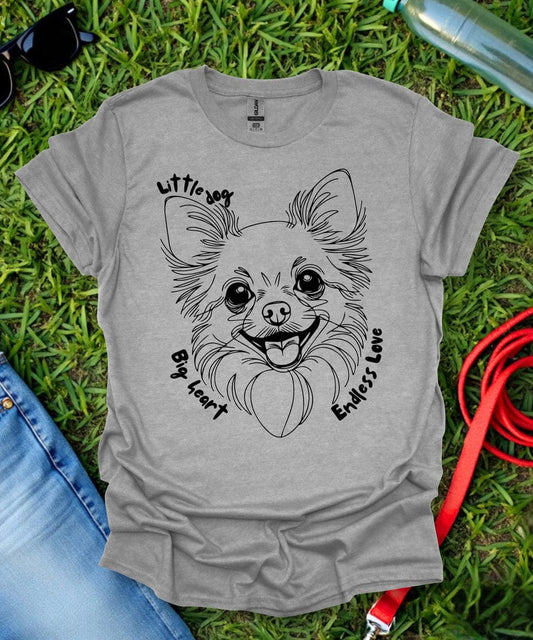 Little Dog Big Heart (Long haired Chihuahua) T-Shirt