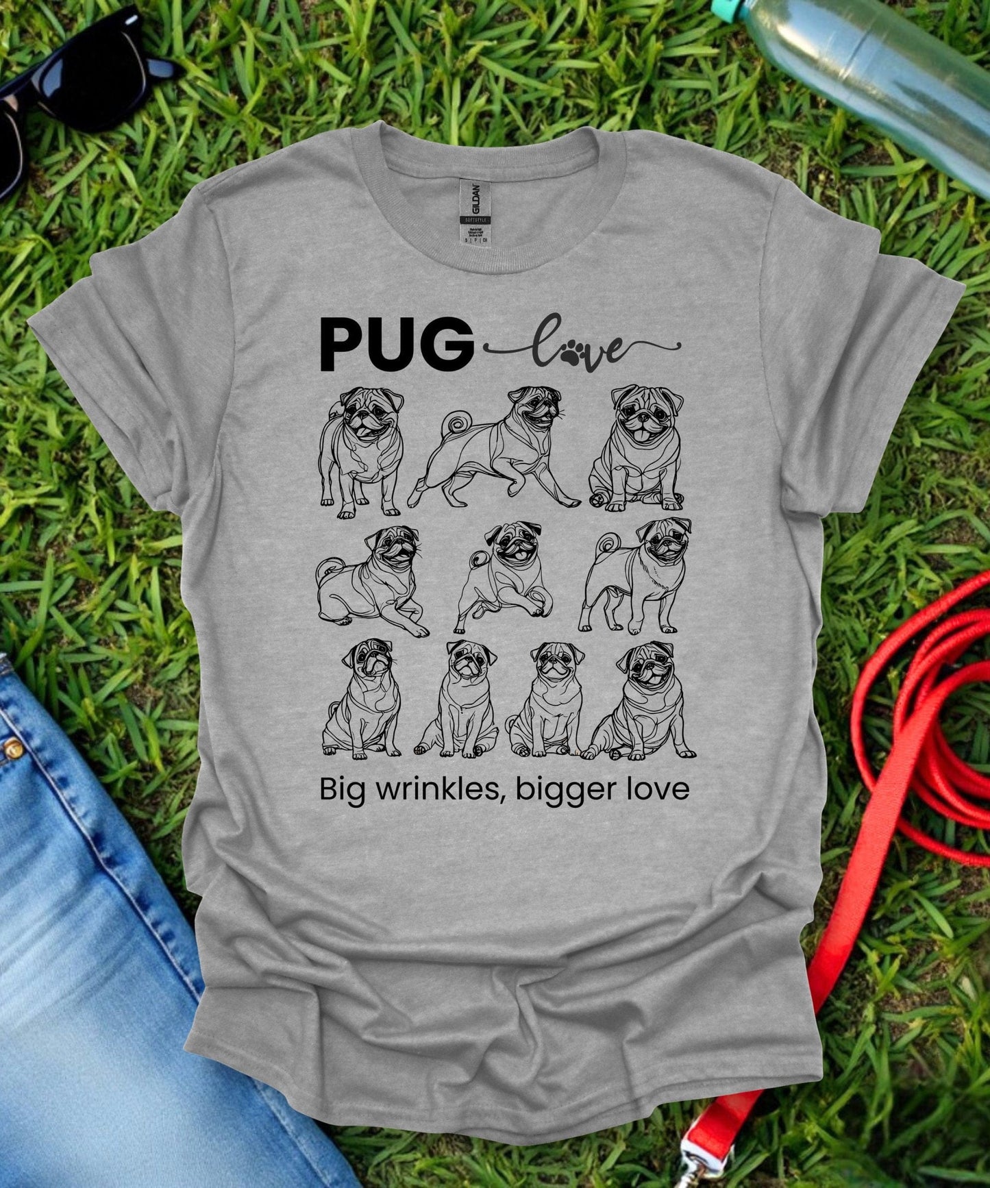 Pug Love Grid T-Shirt