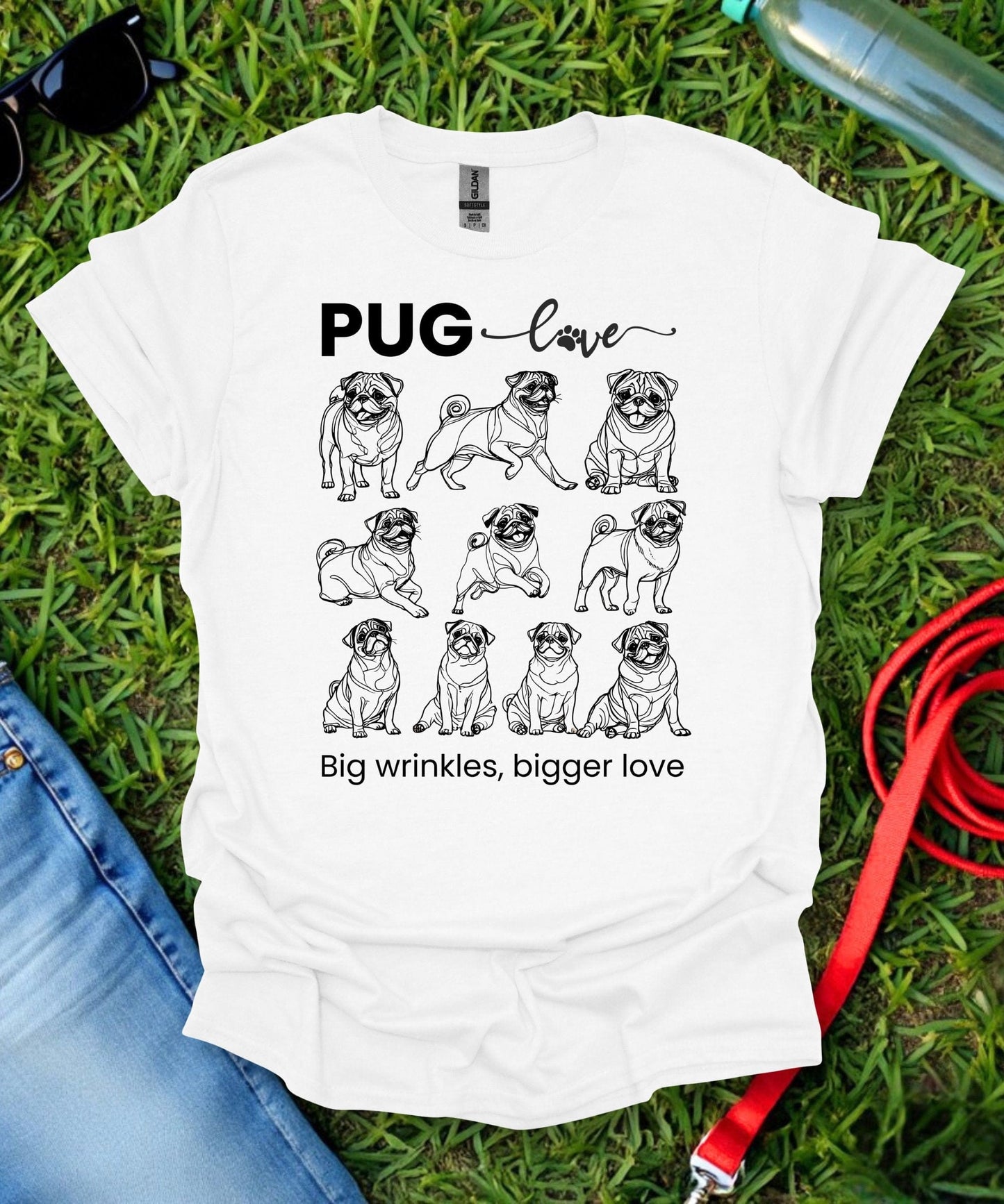 Pug Love Grid T-Shirt