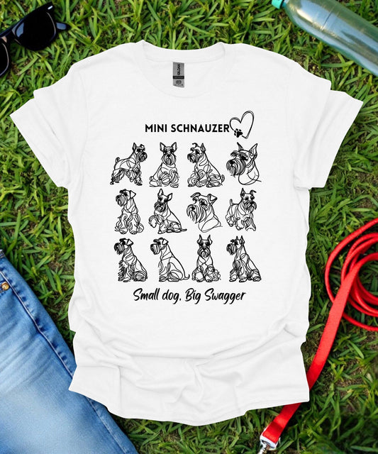 Mini Schnauzer Love Grid T-Shirt