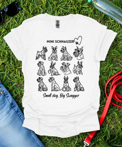 Mini Schnauzer Love Grid T-Shirt