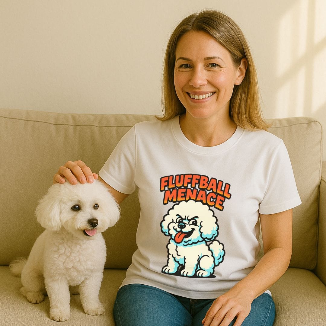Fluffball Menace Bichon T-Shirt