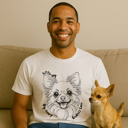 Little Dog Big Heart (Long haired Chihuahua) T-Shirt