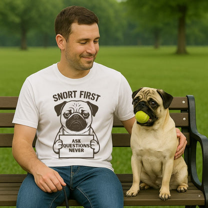 Snort First Pug T-Shirt