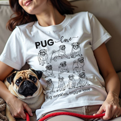 Pug Love Grid T-Shirt